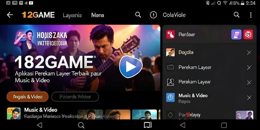 Tampilan antarmuka aplikasi Perekam Layar 182GAME yang menarik dan mudah digunakan.