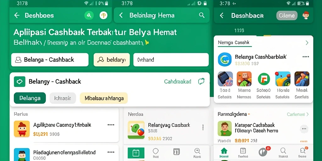 Antarmuka aplikasi Cashback 3178 yang modern dan user-friendly