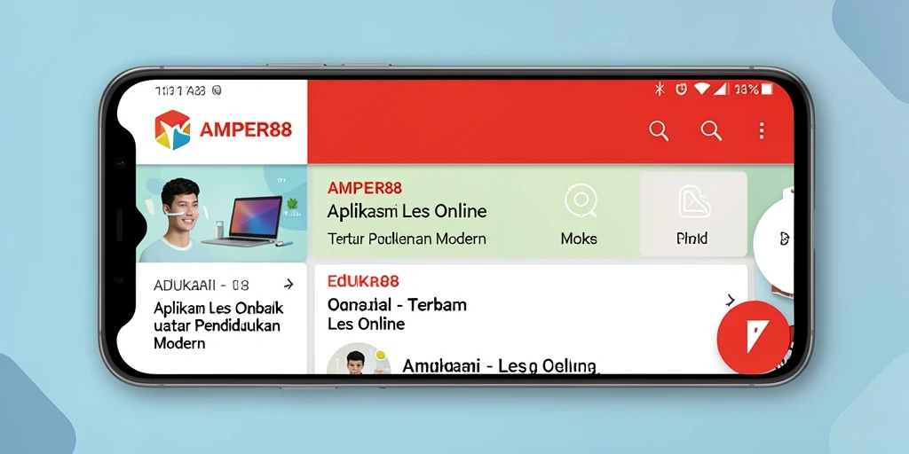 Tampilan antarmuka aplikasi Les Online AMPER88 yang interaktif dan menarik.