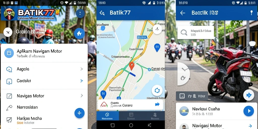 Antarmuka pengguna BATIK77 yang intuitif menampilkan navigasi motor dengan jelas.
