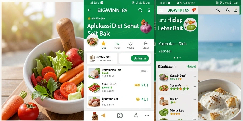 Antarmuka aplikasi BIGWIN189 untuk Diet Sehat yang user-friendly.