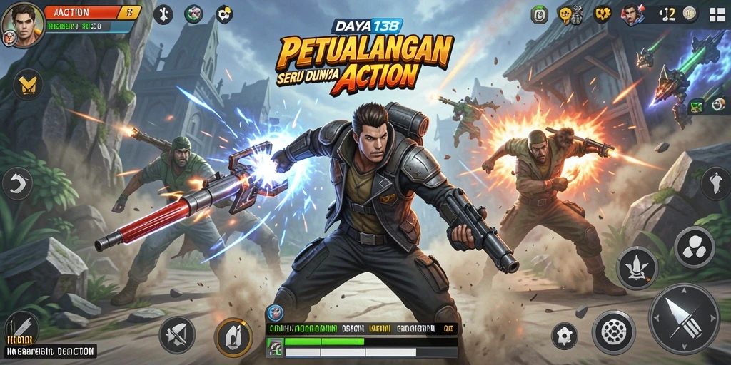 Tampilan antarmuka menarik dari game Action DAYA138.