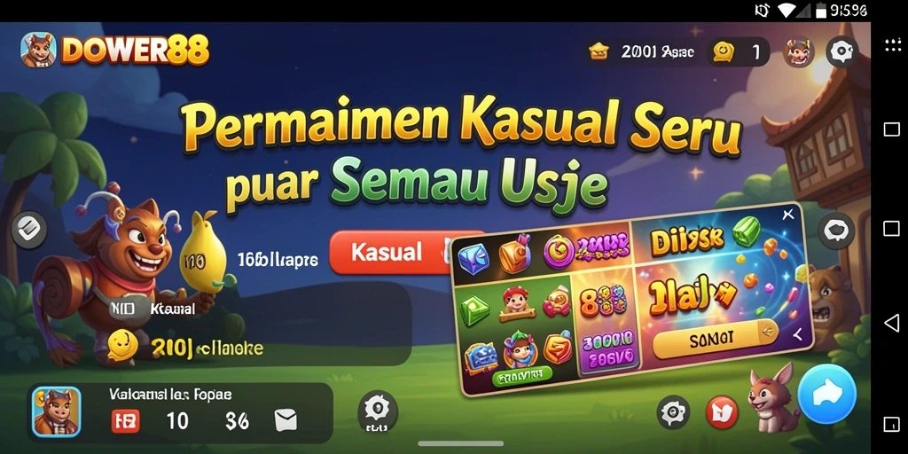 Antarmuka DOWER88 yang cerah dan interaktif dalam permainan Kasual.