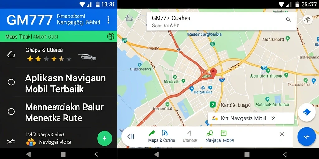 Antarmuka GM777 tampil menawan dan fungsional untuk navigasi.
