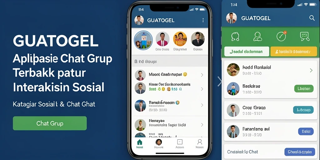 Tampilan antarmuka GUATOGEL yang modern dan intuitif untuk Chat Grup.