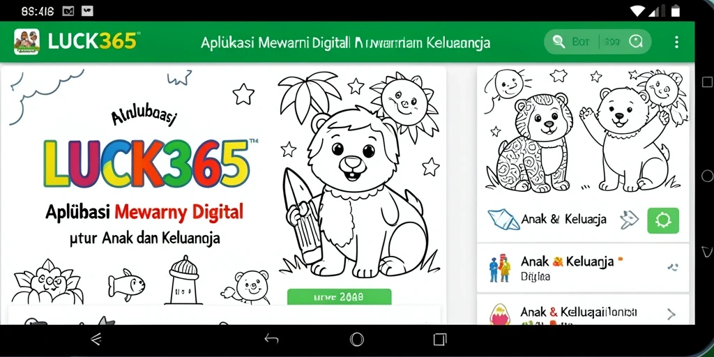 Tampilan antarmuka <strong>LUCK365</strong> yang menarik untuk aktivitas mewarnai digital.