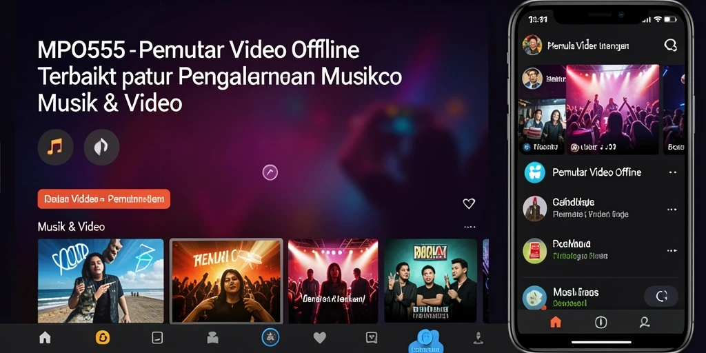 Tampilan antarmuka MPO555 untuk pemutar video offline dengan fitur intuitif.