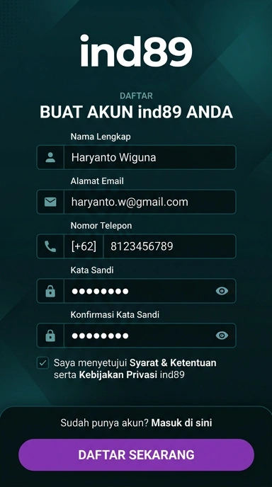 Panduan Lengkap Registrasi Akun ind89 untuk Pengguna Android